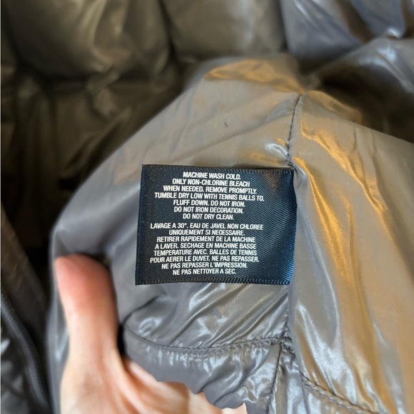 Polo Ralph Lauren Puffer Down Jacket Silver Gray Metallic Winter Women’s Size XL - Picture 6 of 11